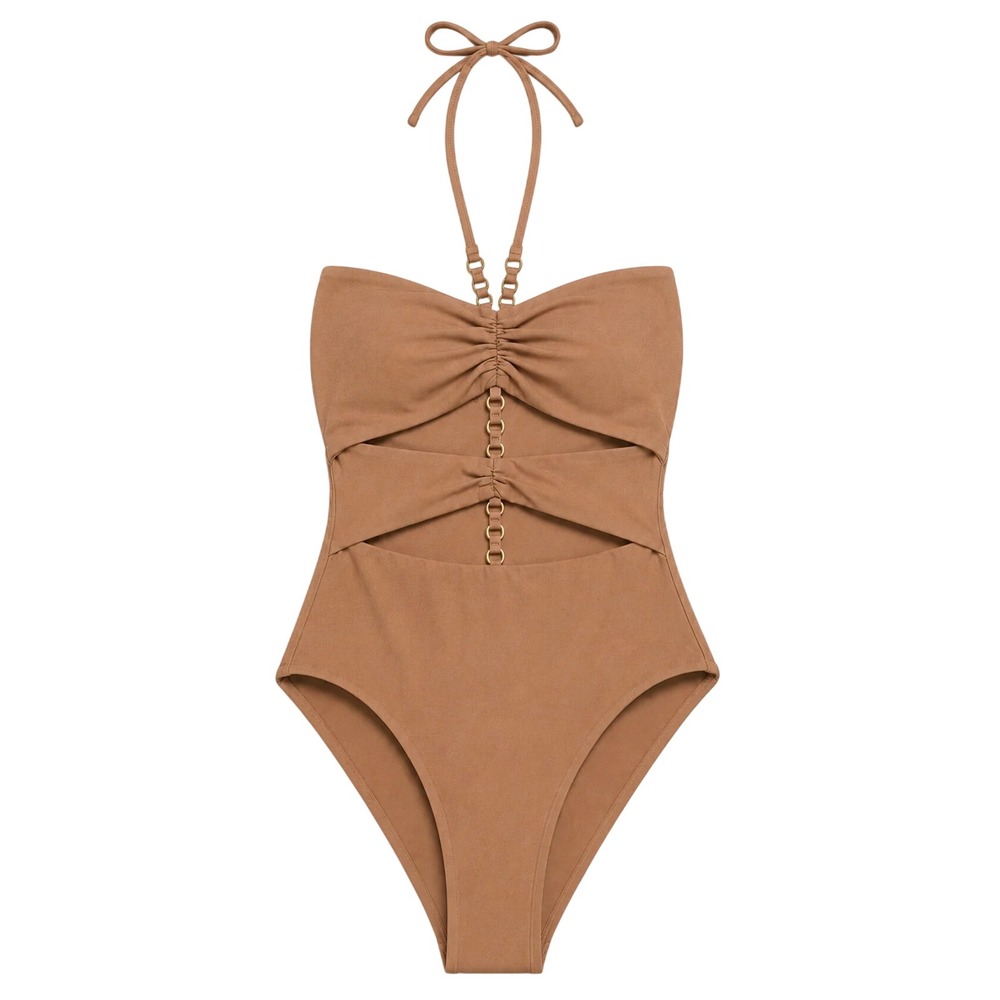 Jade Swim Elia One Piece Swimsuit Hazel Sheen Large NEW! $200